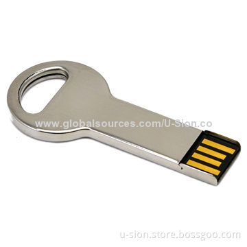 Classic Customized Key-shaped USB Flash Drive from 1 to 64GB with Stable Technology, Free Logo